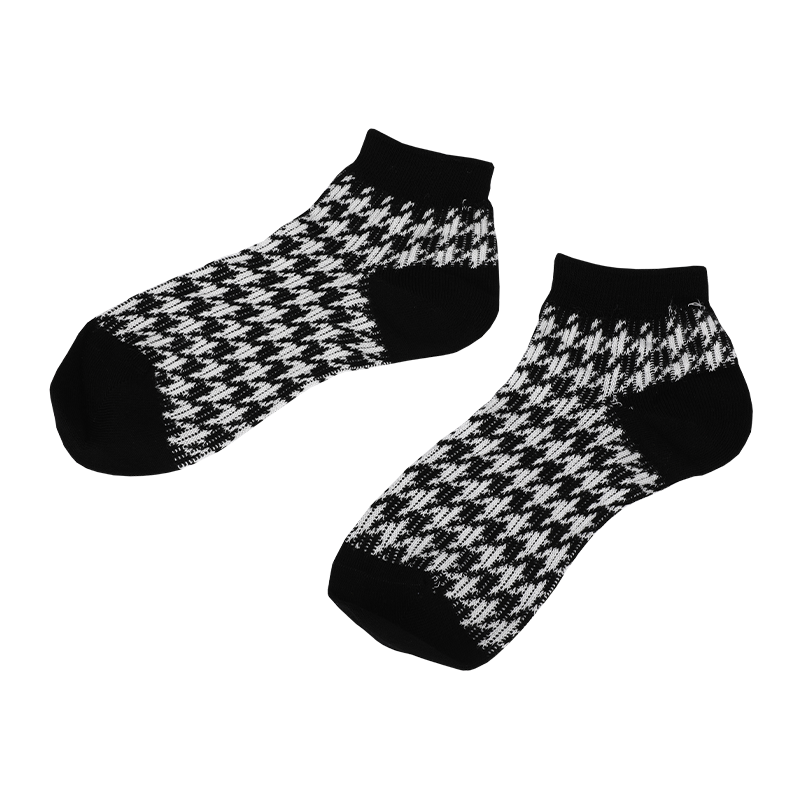 Mjuka klassiska dubbelcylindriga jacquard-sneakerstrumpor för damer