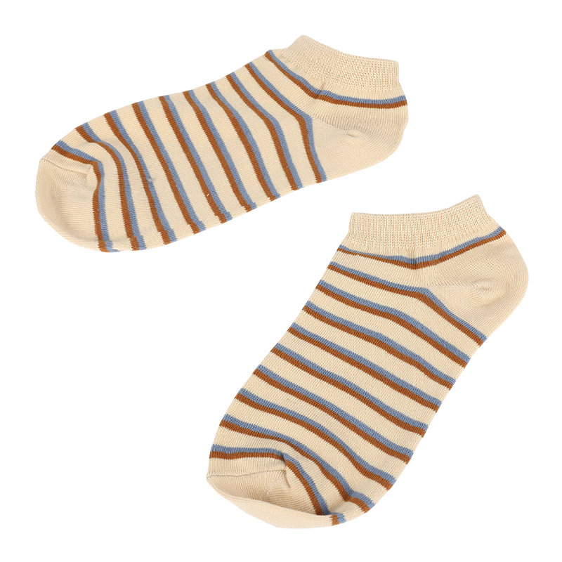 Klassisk randig rutig ankel slät tå sneakersockor liner sportstrumpor för män tillverkade av miljövänliga naturens fräscha 100 % nedbrytbara garn