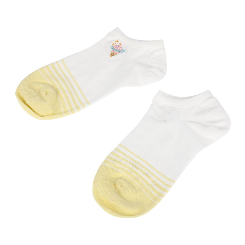 Specialanpassade damstrumpor i grossistledet, klassiska lågskurna ankelsneaker-strumpor med broderiga strumpor