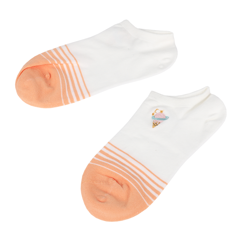 Specialanpassade damstrumpor i grossistledet, klassiska lågskurna ankelsneaker-strumpor med broderiga strumpor