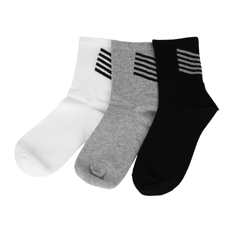 Partihandel eller specialanpassade män klassisk basket camping jogging boxning tennis baseball golf och bergsklättring sport kvartstrumpor med ränder på baksidan