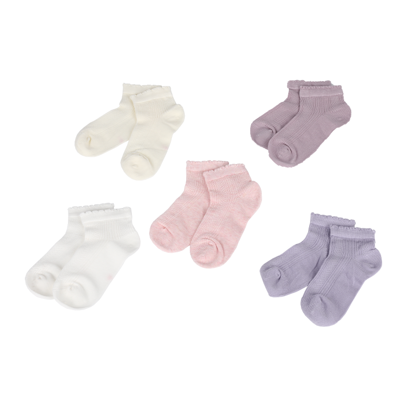 0~8 år barn sommarsäsong ribbade jacquardstrumpor med volang